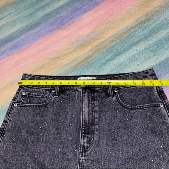 Abercrombie & fitch rhinestone high rise gray denim skirt womens size 12 / 31 - Picture 5 of 7